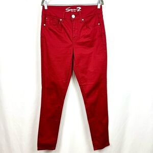 SEVEN 7 WOMENS SZ 4 RED HIGH RISE SKINNY JEANS STRETCH CONTOURING BOOTY SHAPING